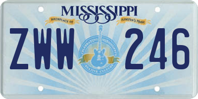 MS license plate ZWW246