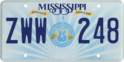 MS license plate ZWW248