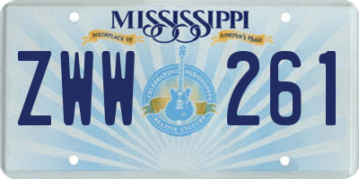 MS license plate ZWW261