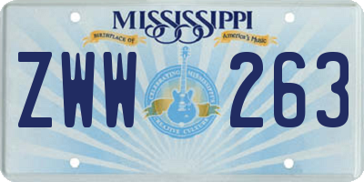 MS license plate ZWW263