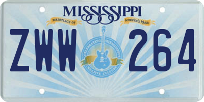 MS license plate ZWW264