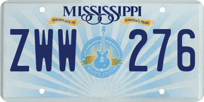 MS license plate ZWW276
