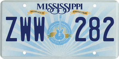 MS license plate ZWW282