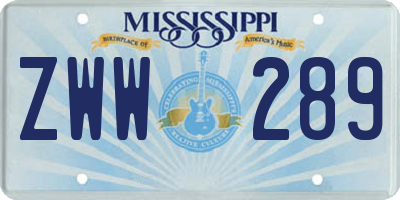 MS license plate ZWW289