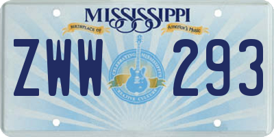 MS license plate ZWW293