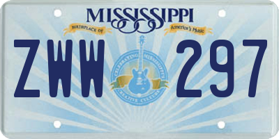 MS license plate ZWW297