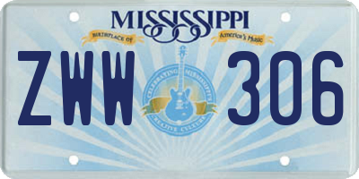 MS license plate ZWW306