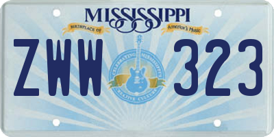 MS license plate ZWW323