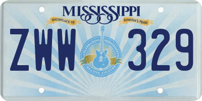 MS license plate ZWW329