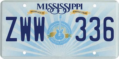 MS license plate ZWW336