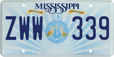 MS license plate ZWW339