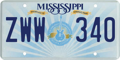MS license plate ZWW340