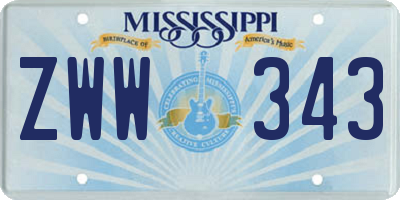 MS license plate ZWW343