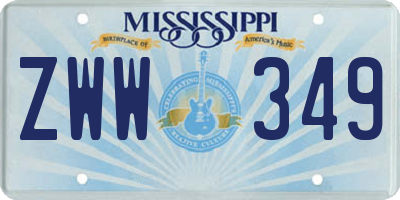 MS license plate ZWW349