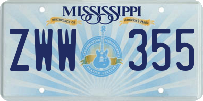 MS license plate ZWW355