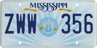MS license plate ZWW356