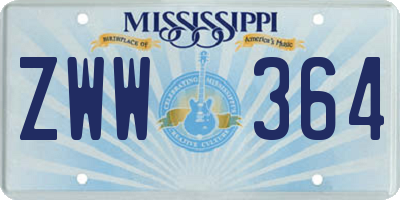 MS license plate ZWW364