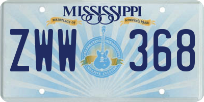 MS license plate ZWW368