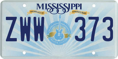 MS license plate ZWW373
