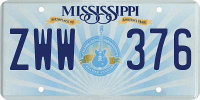 MS license plate ZWW376