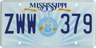 MS license plate ZWW379