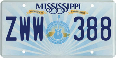 MS license plate ZWW388