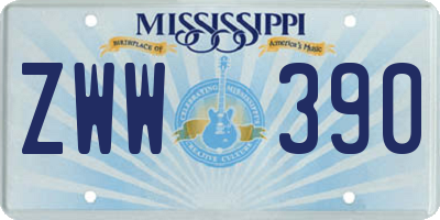 MS license plate ZWW390