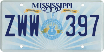 MS license plate ZWW397