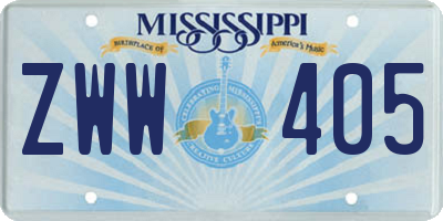 MS license plate ZWW405