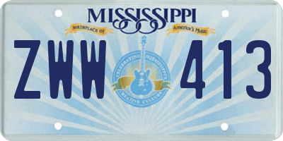 MS license plate ZWW413