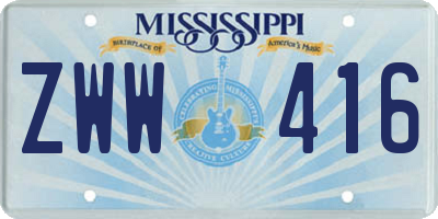 MS license plate ZWW416