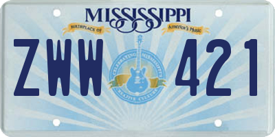 MS license plate ZWW421