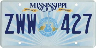 MS license plate ZWW427