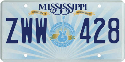 MS license plate ZWW428