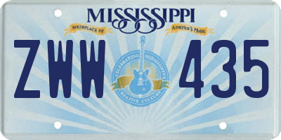 MS license plate ZWW435