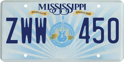 MS license plate ZWW450