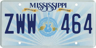 MS license plate ZWW464