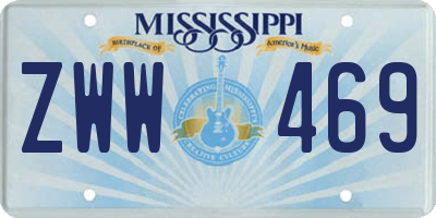 MS license plate ZWW469