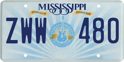 MS license plate ZWW480
