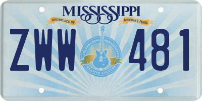 MS license plate ZWW481