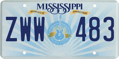 MS license plate ZWW483