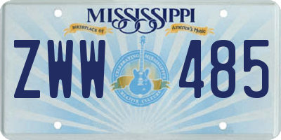 MS license plate ZWW485