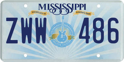 MS license plate ZWW486