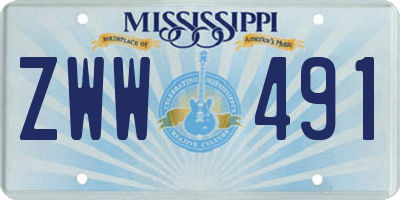 MS license plate ZWW491