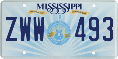 MS license plate ZWW493