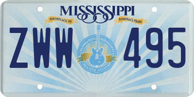 MS license plate ZWW495