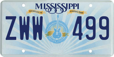 MS license plate ZWW499