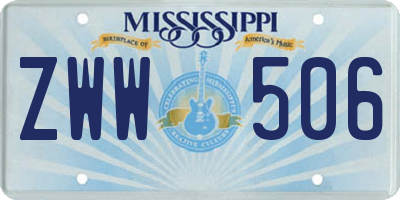 MS license plate ZWW506