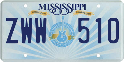 MS license plate ZWW510