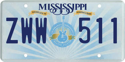 MS license plate ZWW511